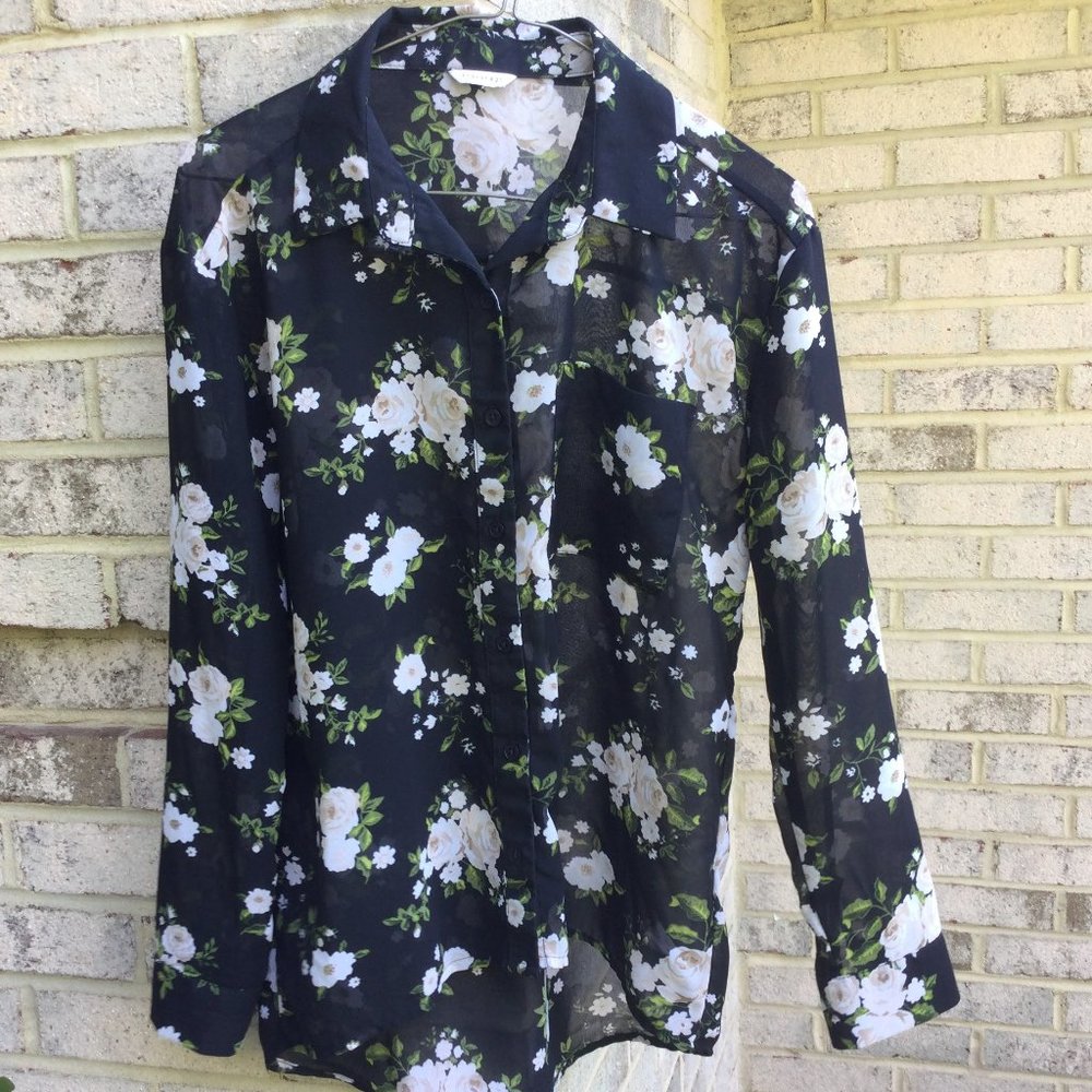 Forever 21 Standard Collar Floral Tunic